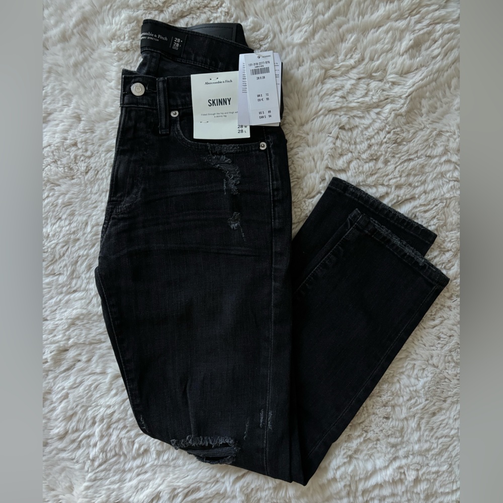 A&F Black Ripped Jeans